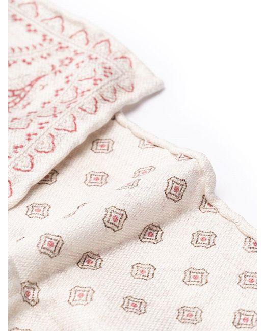 Sciarpa in seta con stampa bandana di Brunello Cucinelli in Pink da Uomo