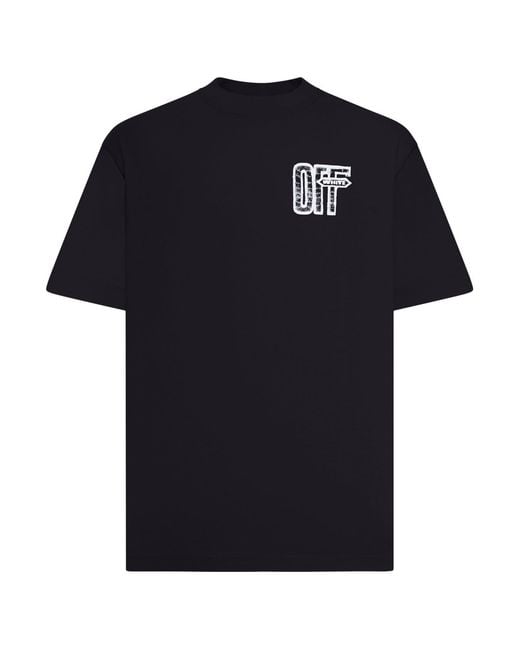Off-White c/o Virgil Abloh Black T-shirt With Logo And Arrow Sketch Print for men