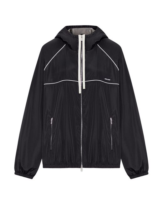 Miu Miu Black Hooded Zip-Fastening Jacket
