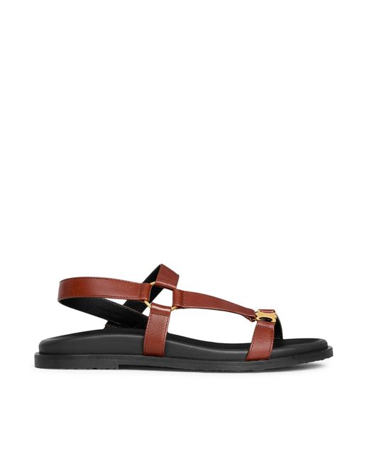 Celine Maud Sandal With Triomphe in Brown | Lyst