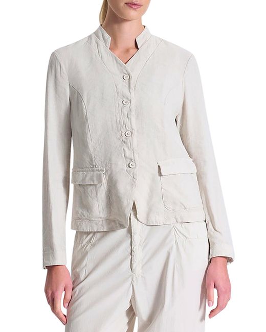 Transit White Stretch Linen Blend Jacket