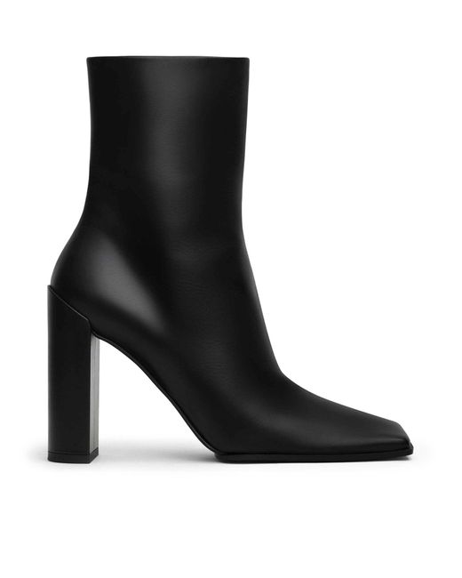 Alaïa Black Square Leather Ankle Boots