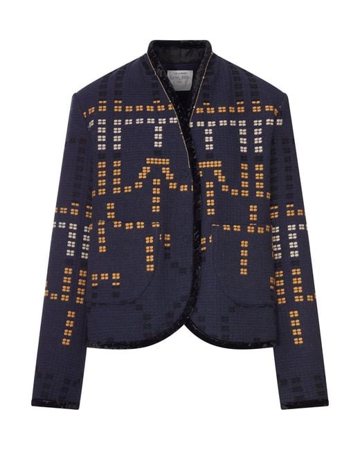 Forte_forte Blue Cropped Jacquard Jacket