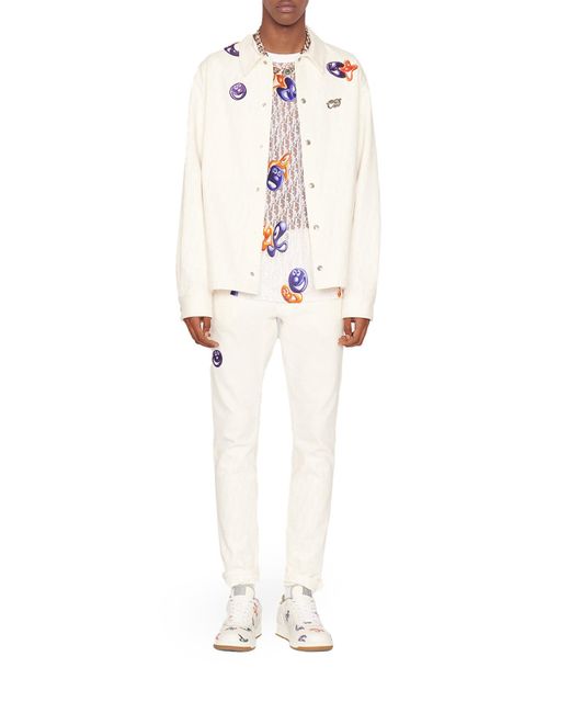 Dior White Dior And Kenny Scharf Slim-fit Jeans for men
