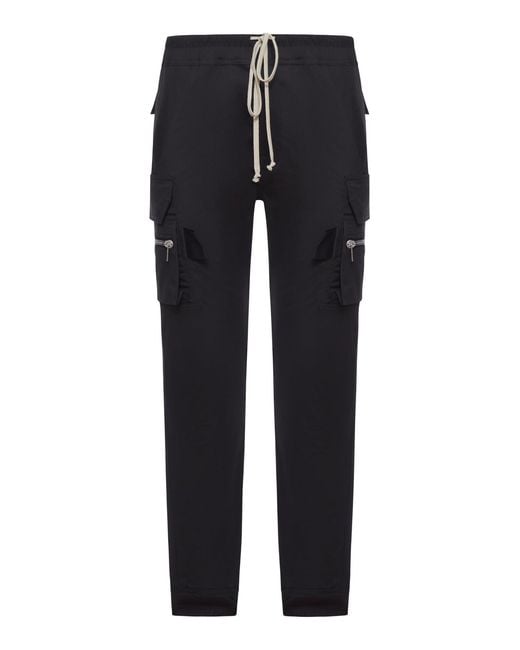 Rick Owens Black Cotton Mastodon Cargo for men