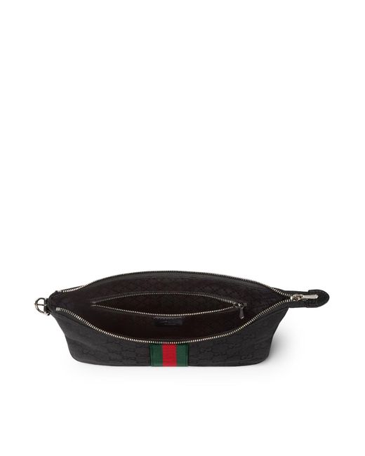 Gucci Black Lunetta Gg Fabric Crossbody Bag for men