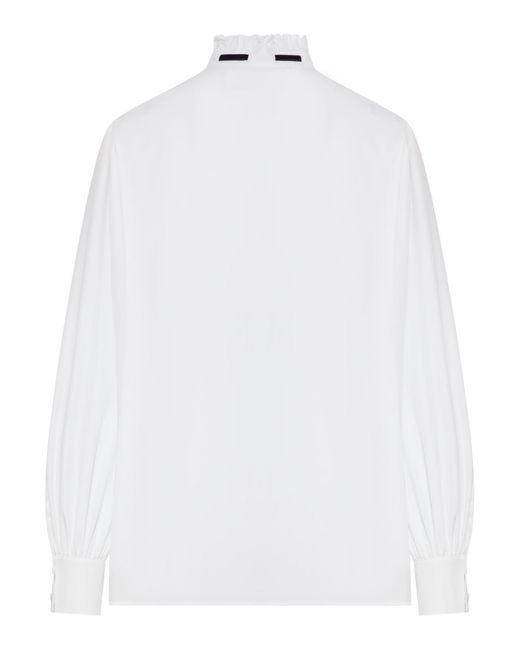 Valentino Garavani White Poplin Shirt With Ruffled Collar