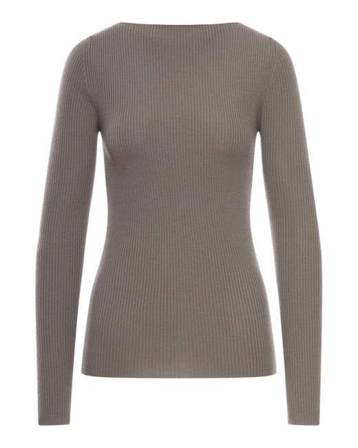 Rick Owens Gray Straight Neck Sweater