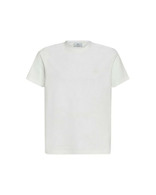 T-shirt in cotone con stampa paisley di Etro in White da Uomo