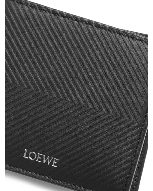 Portafoglio bifold in pelle di vitello testurizzata di Loewe in Black da Uomo