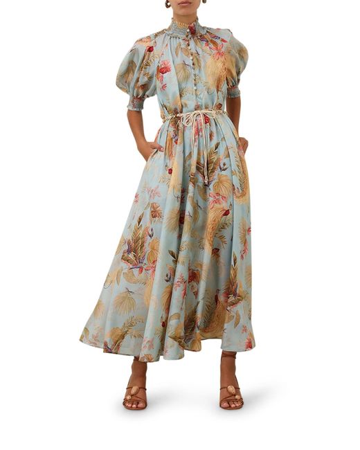 Zimmermann Long Dress With Floral Print | Lyst