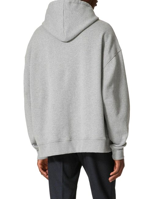 Valentino Garavani Gray Cotton Sweatshirt With Hood And Metallic V Detail for men