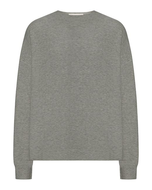 Fear Of God Gray Signature Waffle 90S Crewneck Sweater for men