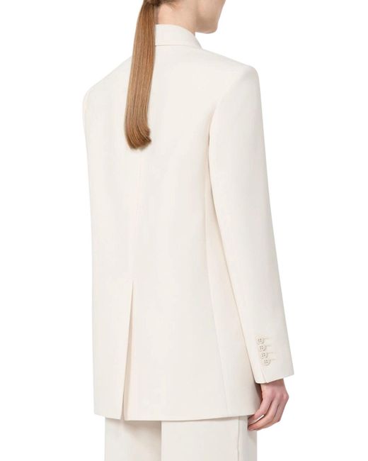 Max Mara White Single-Breasted Cady Blazer