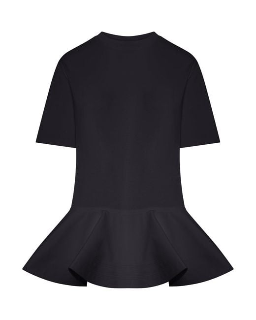 Alaïa Blue Cotton Jersey T-Shirt With Crinoline