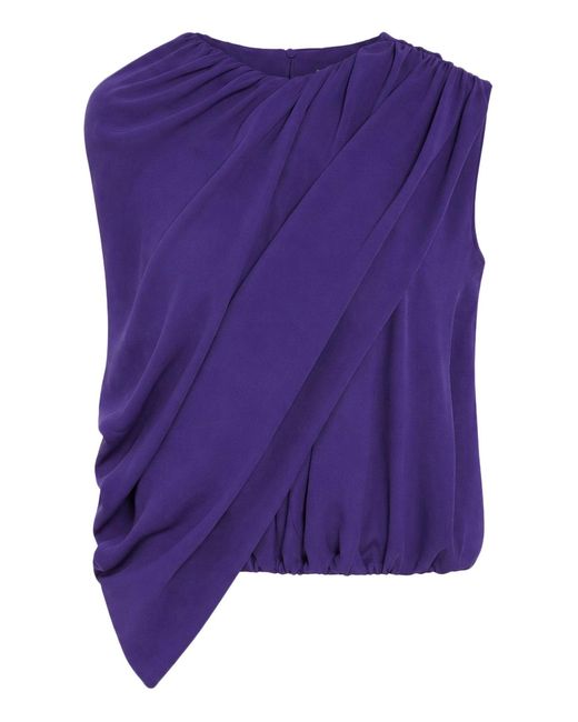 Balenciaga Purple Silk Cady Cape Top