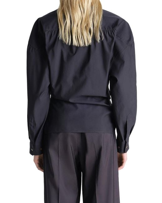 Lemaire Blue Twisted Cotton Shirt