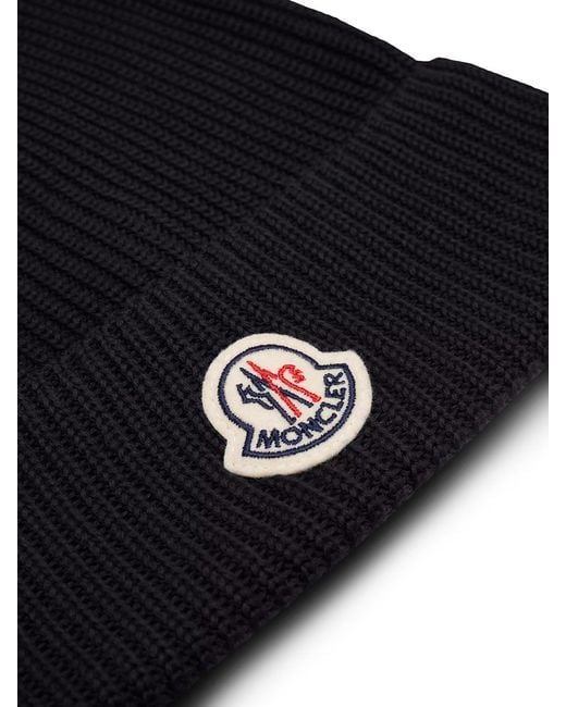 Moncler Blue Cotton Logo Hat for men