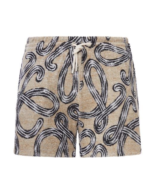 Loewe Multicolor X Paula's Ibiza Terry Shorts With All-Over Anagram