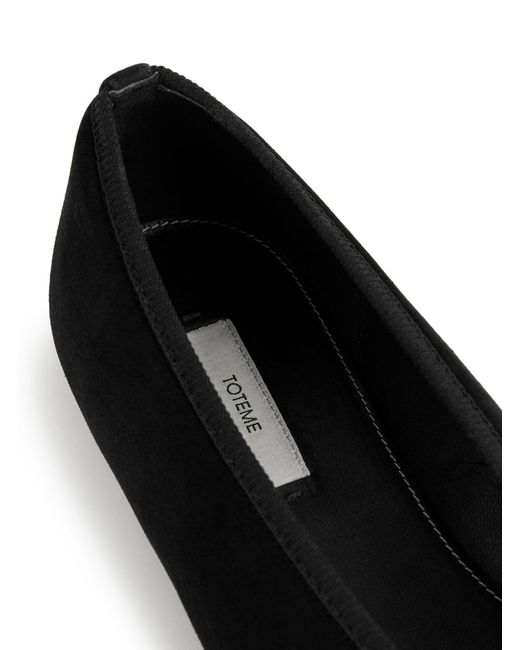 Totême  Black Minimalist Suede Ballerinas
