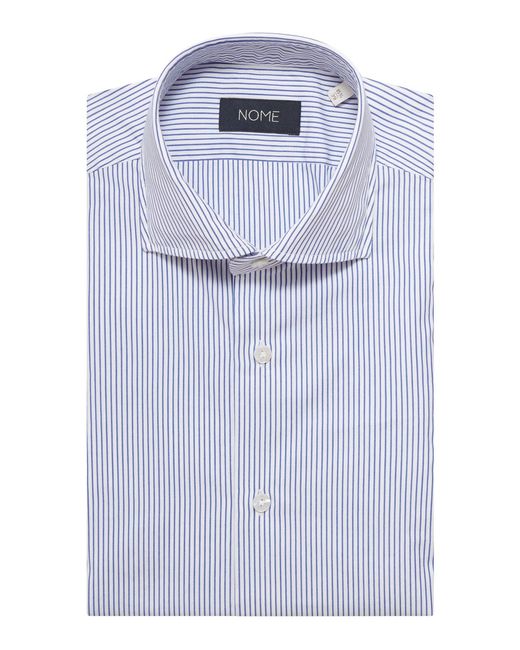 Nome X Blue Striped Cotton Shirt for men