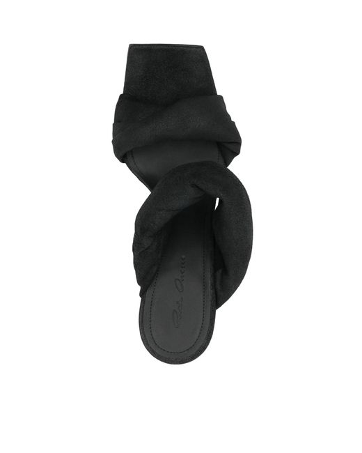 Rick Owens Black Twisted Cantilever Sandals 8