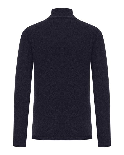 Roberto Collina Blue Wool High Neck Sweater for men