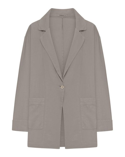Transit Gray Single-Breasted Blazer