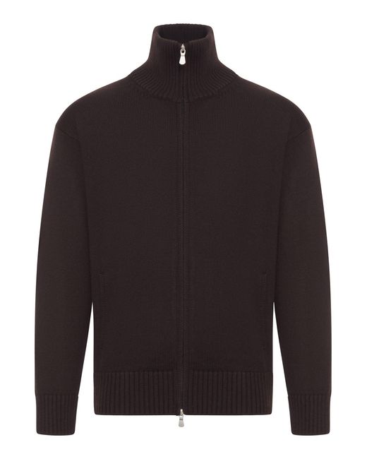 Nome G Black Relaxed Fit 3-yard Full Zip Sweater for men