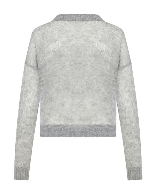 Cardigan in lana mohair di Brunello Cucinelli in Gray