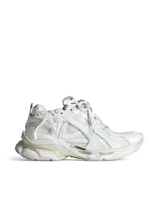 Balenciaga White Runner Logo-embroidered Sneakers