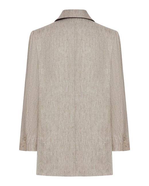 Max Mara Gray Olimpia Double-Breasted Blazer