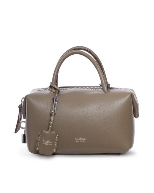 Max Mara Multicolor Small Natural Leather Top Handle