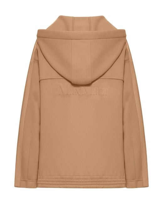 Felpa omelia con zip e cappuccio di Max Mara Pure in Brown