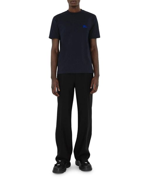 Burberry Blue Ekd Front Logo T-Shirt for men