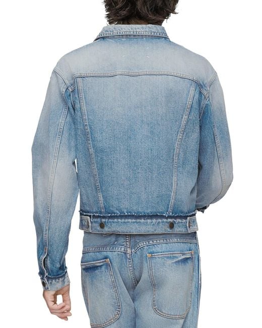 Maison Margiela Blue Cotton Denim Caban for men