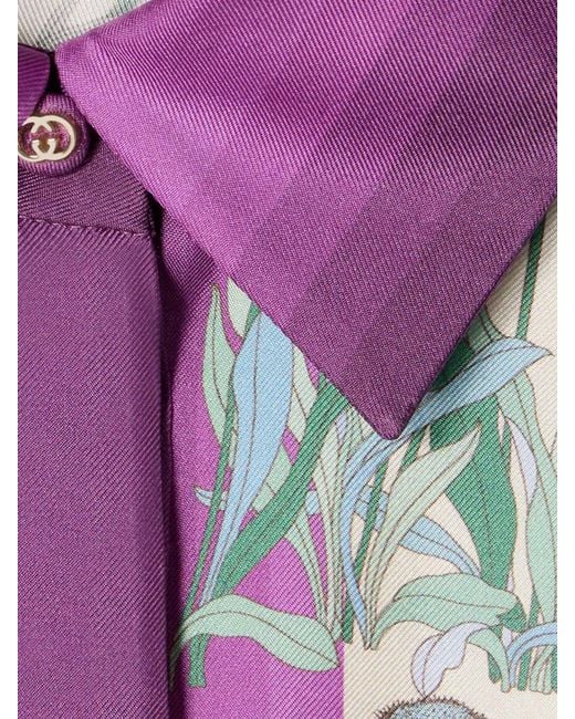 Gucci White Printed Silk Twill Shirt