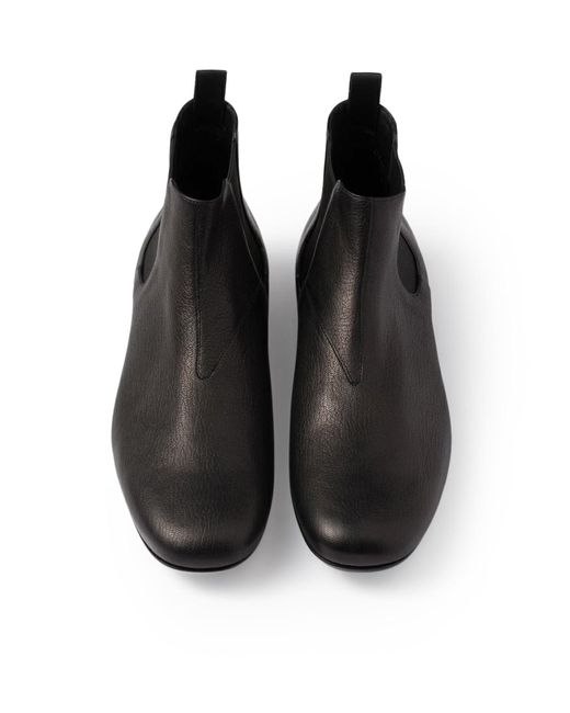 Prada Black Leather Chelsea Boots for men