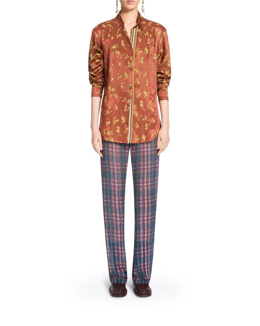 Mocassini penny in pelle con punta squadrata, tacco a blocco arrotondato ed effetto sfumato di Dries Van Noten in Brown