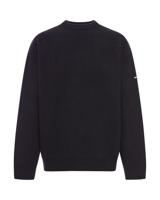 Balenciaga Blue Double-face Wool Knit Sweater for men