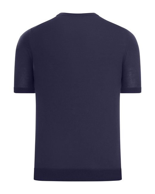 Nome G Blue Crew Neck Cotton Knitted T-Shirt for men