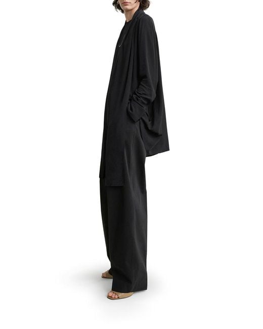Totême Black Blouse With Draped Scarf
