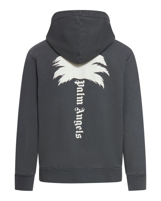 Palm Angels Gray Hoodies Sweatshirt for men