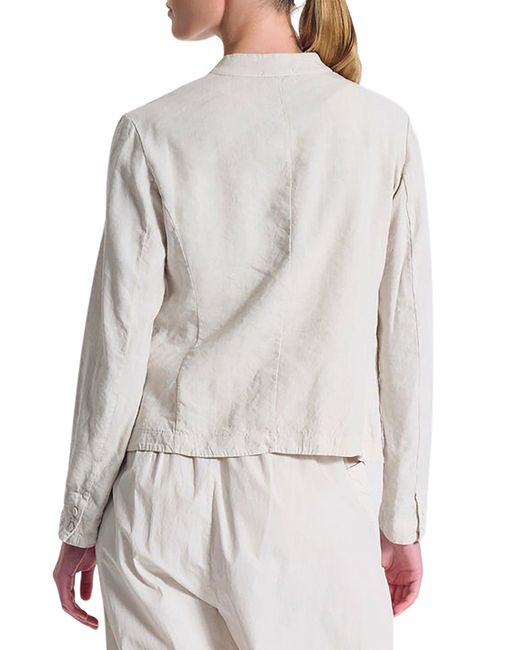 Transit White Stretch Linen Blend Jacket
