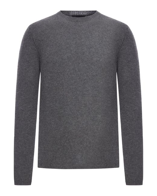 Prada Gray Crew Neck Cashmere Sweater for men