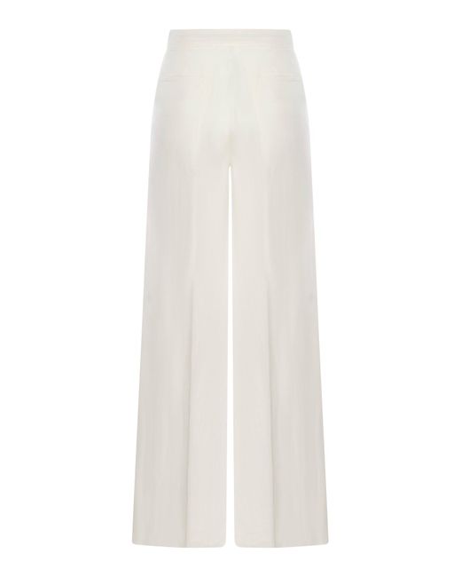 Pantaloni sequoia in lino di Max Mara in White
