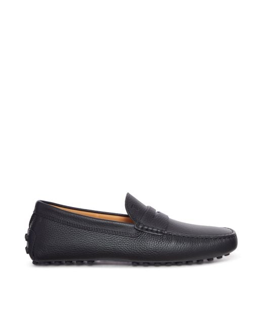Tod's Black City Gommino Leather Moccasin for men