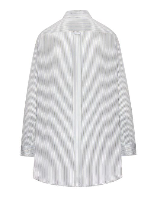 Camicia a righe in popeline di Miu Miu in White
