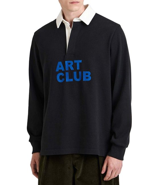 J.W. Anderson Blue J.W.Anderson "Art Club" Rugby Polo Shirt for men