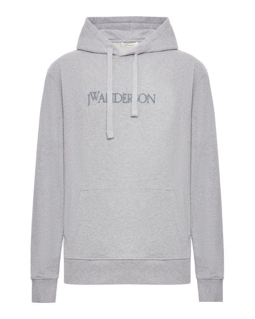 J.W. Anderson Gray Logo Embroidery Hoodie for men